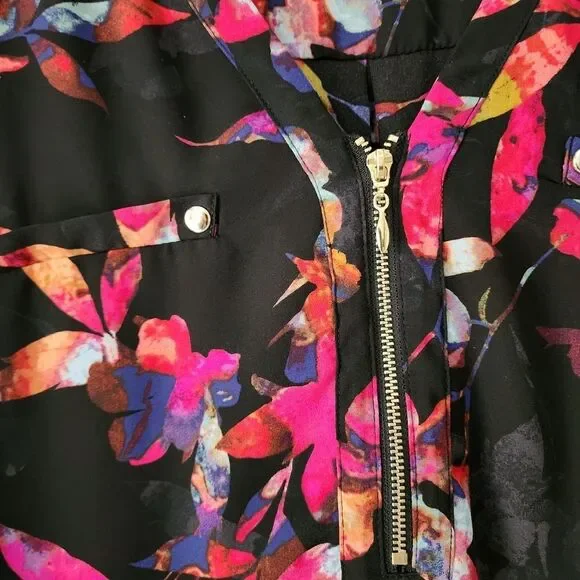 Torrid Harpwr Georgette Zip Front 3/4 Sleeve Blouse Size Women's Plus 3X - Picture 3 of 10